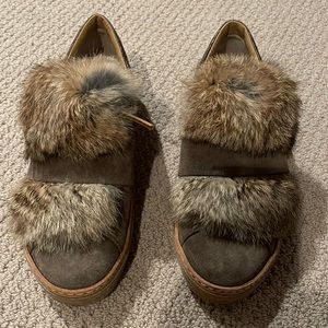 Fur and suede sneaker size 38